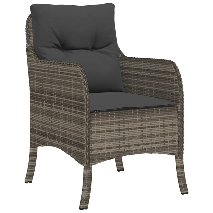havestole med hynder 2 stk. polyrattan grå