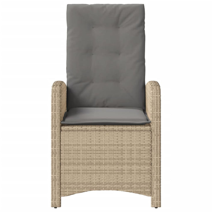 havestole 2 stk. lænefunktion + hynder polyrattan blandet beige