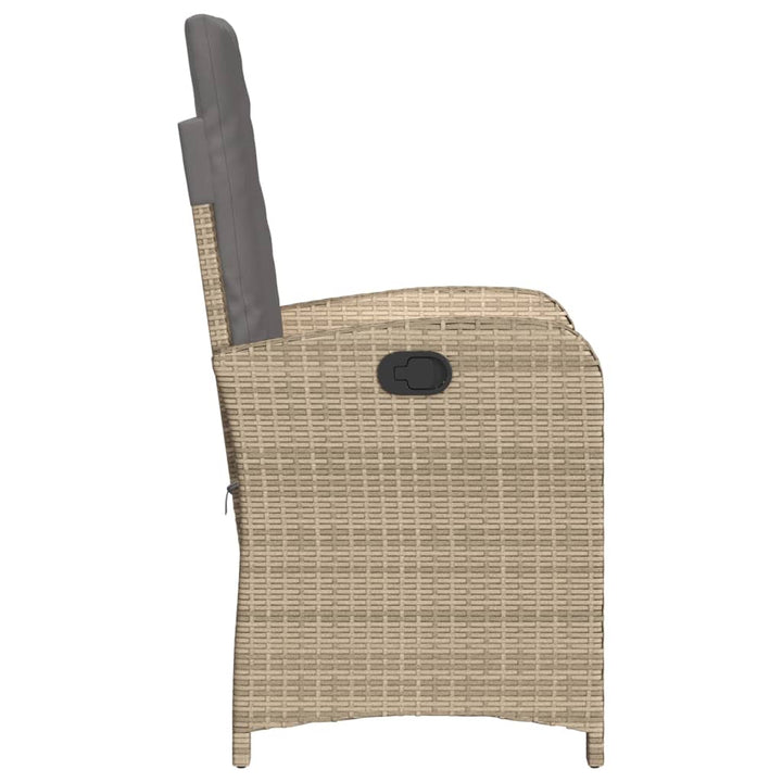 havestole 2 stk. lænefunktion + hynder polyrattan blandet beige