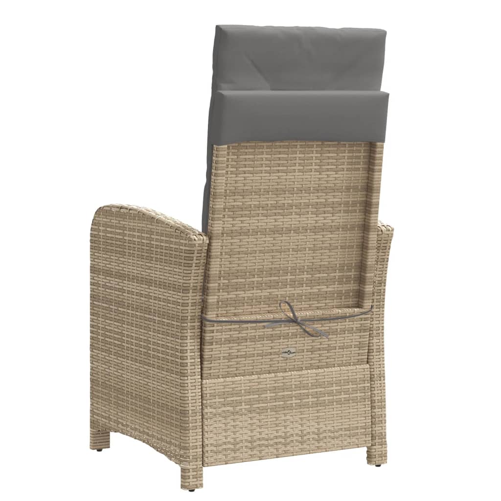 havestole 2 stk. lænefunktion + hynder polyrattan blandet beige
