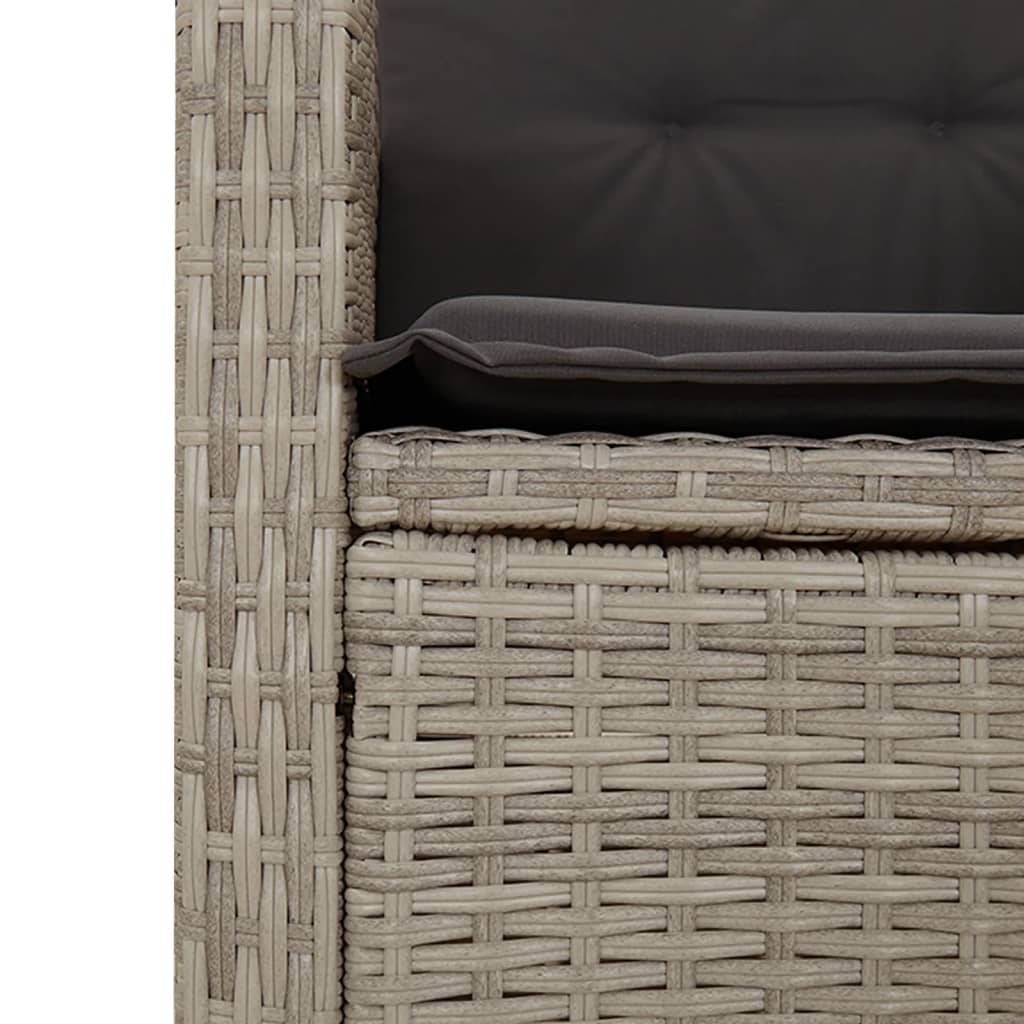 havestole 2 stk. med lænefunktion og hynder polyrattan lysegrå
