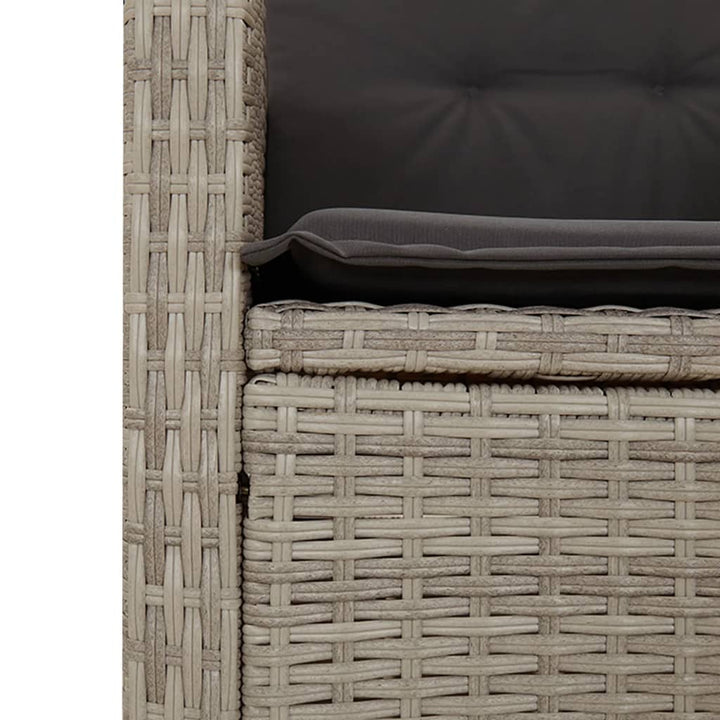 havestole 2 stk. med lænefunktion og hynder polyrattan lysegrå