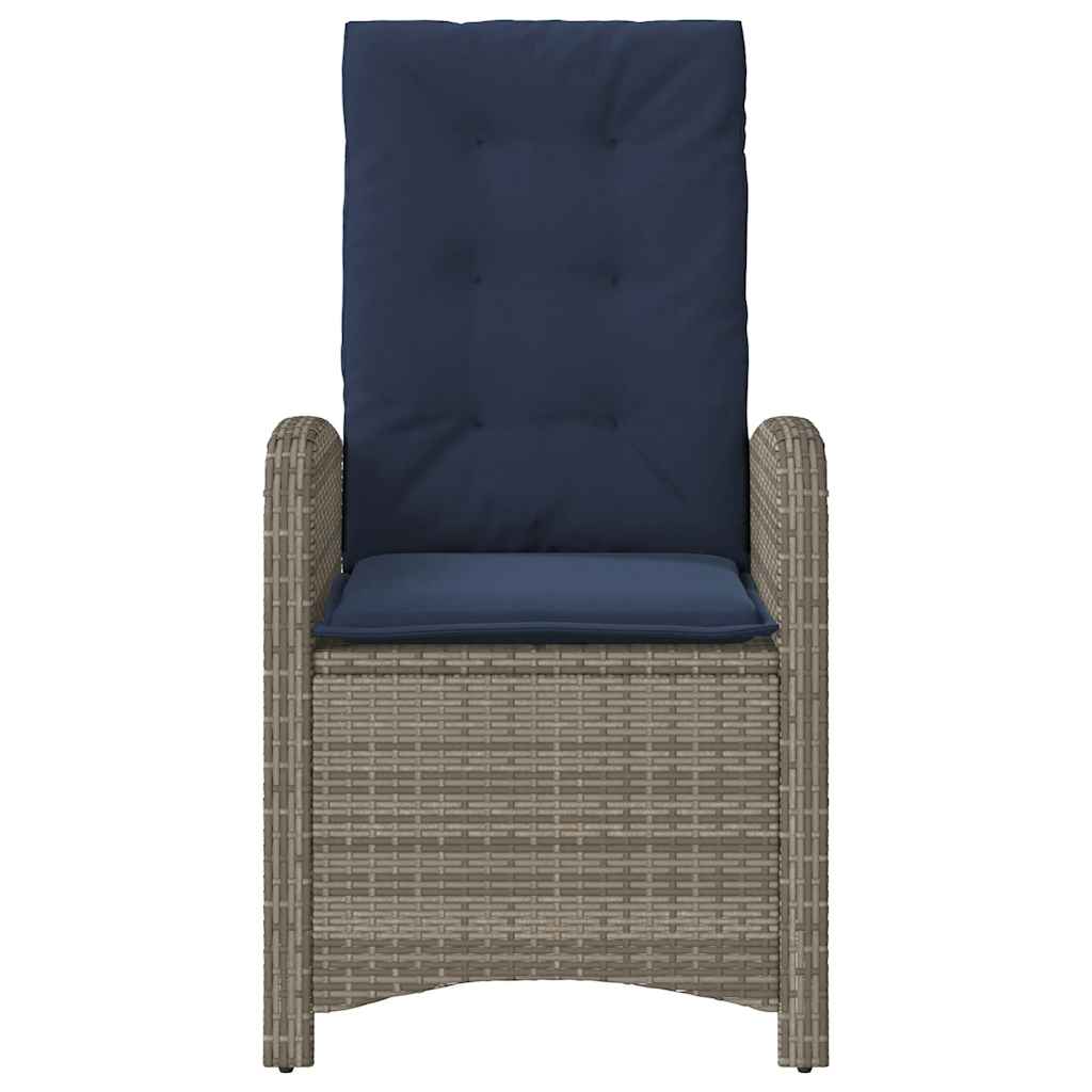 havelænestole 2 stk. med hynder polyrattan grå