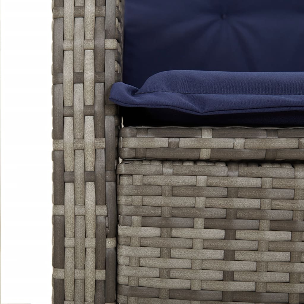havelænestole 2 stk. med hynder polyrattan grå