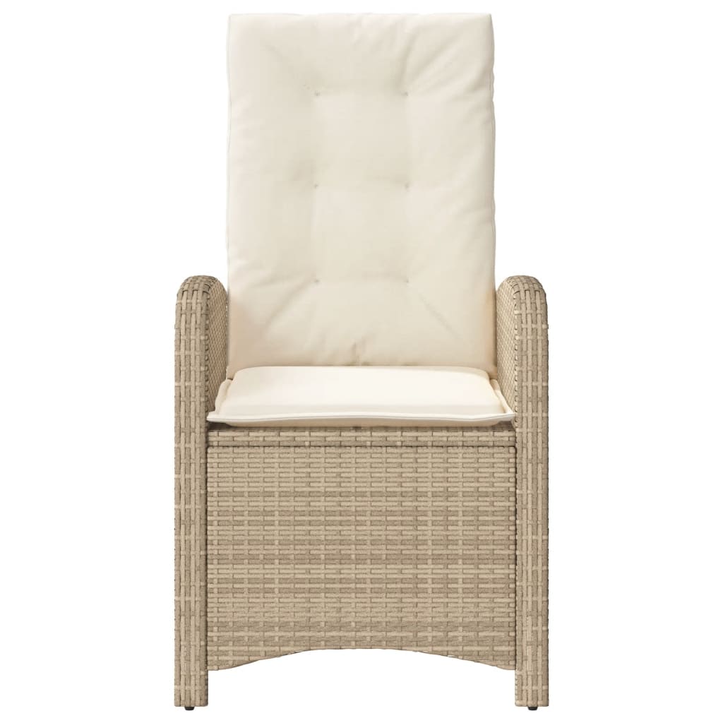 bistrosæt til haven 3 dele med hynder polyrattan beige