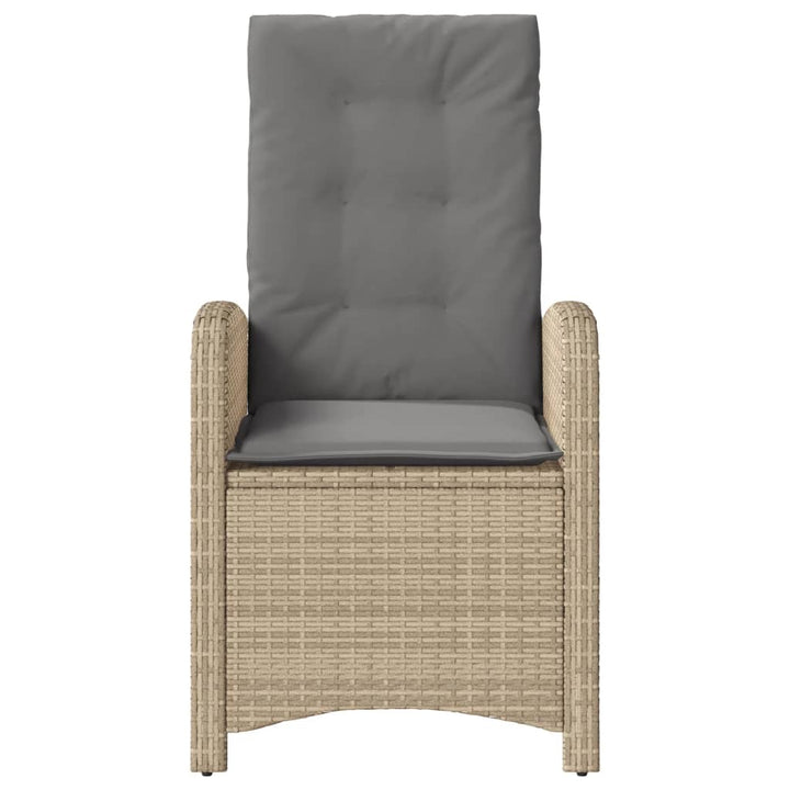 bistrosæt til haven 3 dele med hynder polyrattan blandet beige