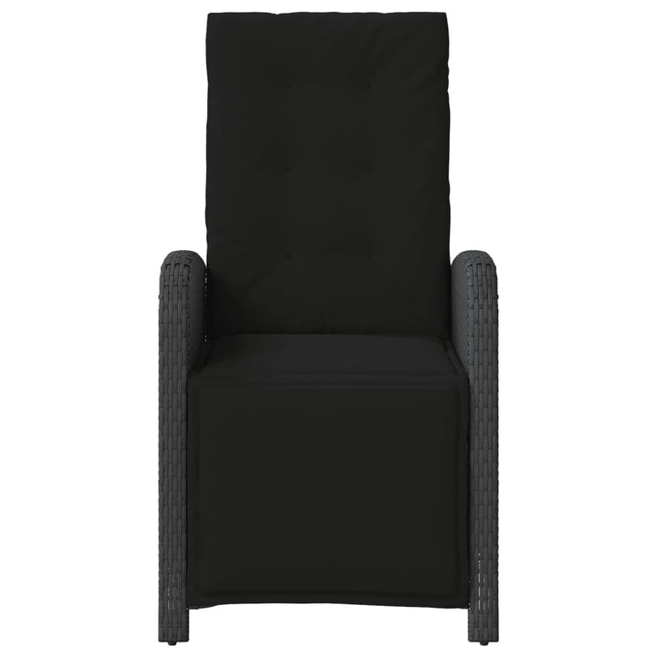 havestole 2 stk. med lænefunktion og fodstøtte polyrattan sort