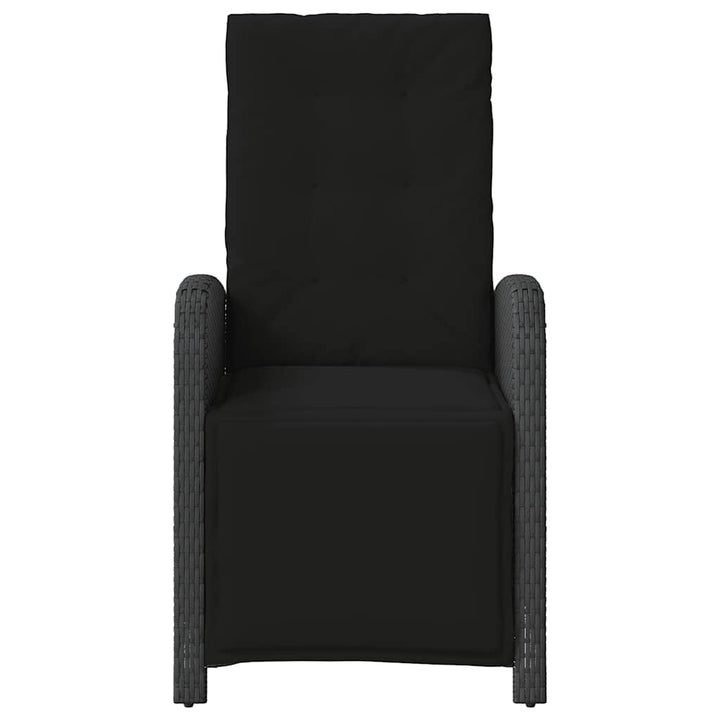 havestole 2 stk. med lænefunktion og fodstøtte polyrattan sort
