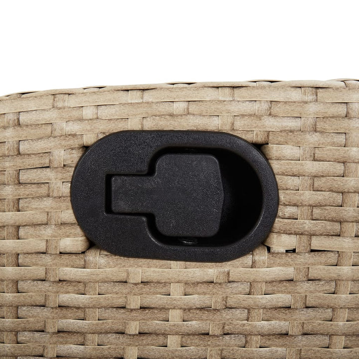 havestole 2 stk. med lænefunktion og fodstøtte polyrattan beige