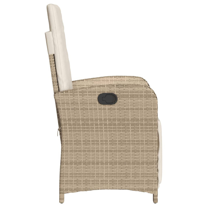bistrosæt til haven 3 dele med hynder polyrattan beige