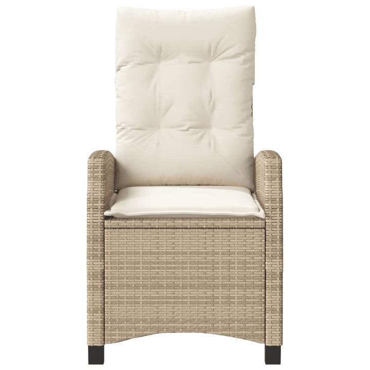 havestole 2 stk. med lænefunktion og hynder polyrattan beige