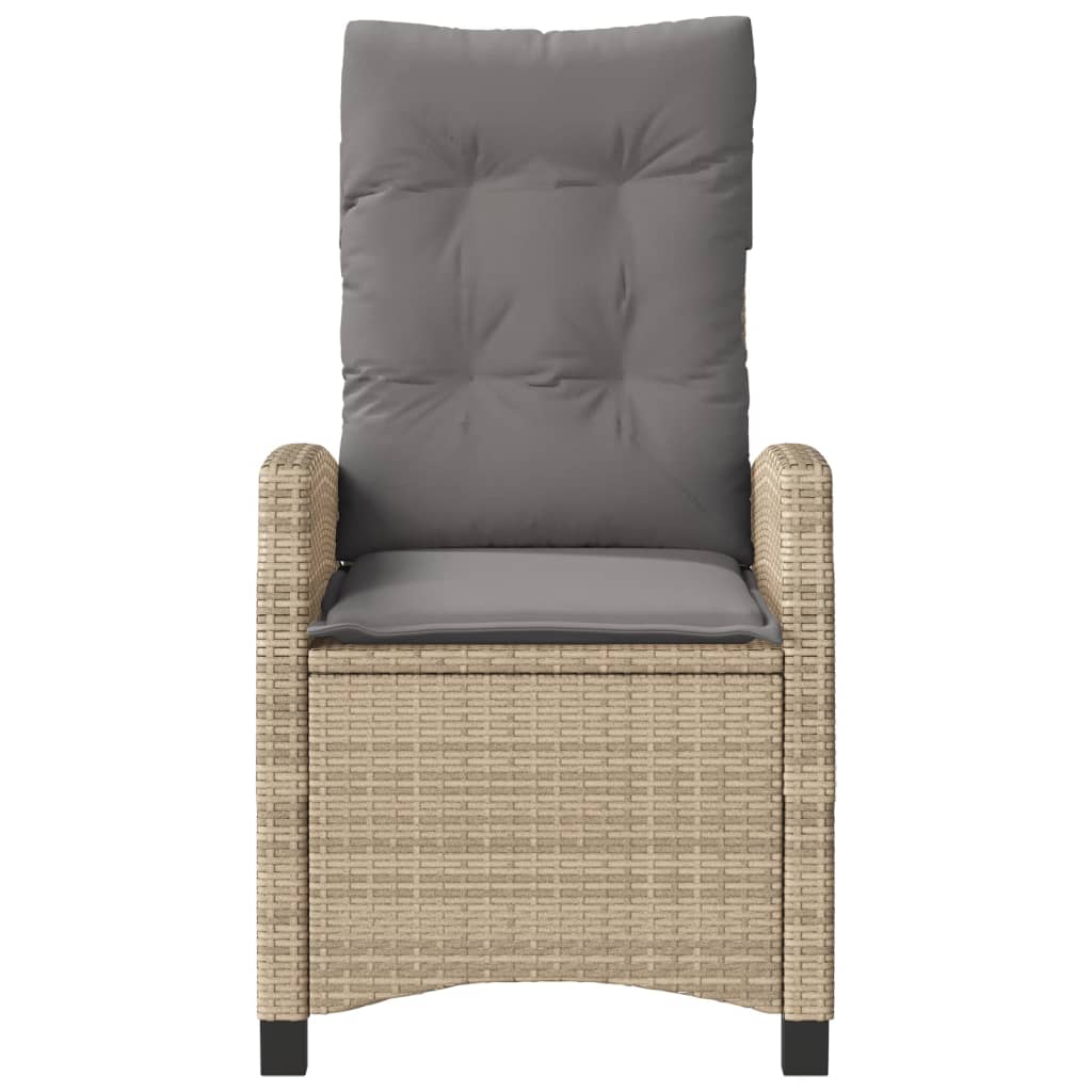 havestole 2 stk. lænefunktion + hynder polyrattan blandet beige