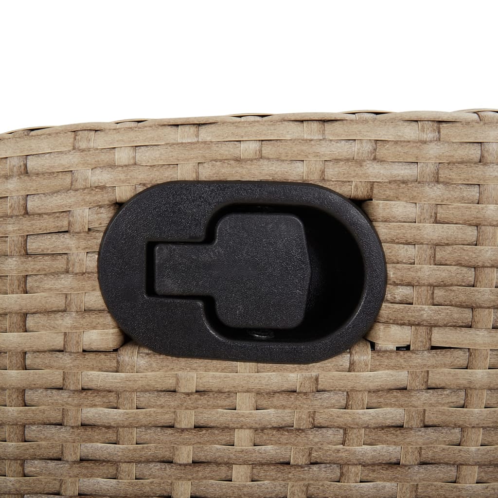 havestole 2 stk. med lænefunktion og hynder polyrattan beige