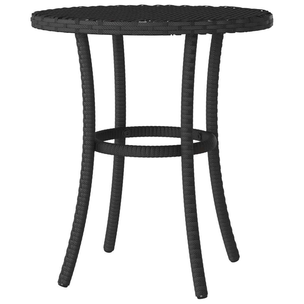 bistrosæt til haven 3 dele med hynder polyrattan sort