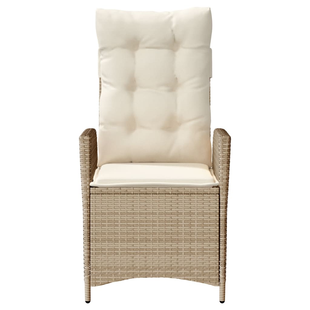 bistrosæt til haven 3 dele med hynder polyrattan beige