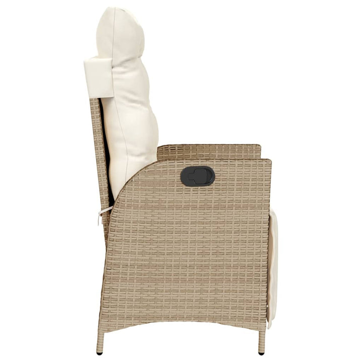 bistrosæt til haven 3 dele med hynder polyrattan beige