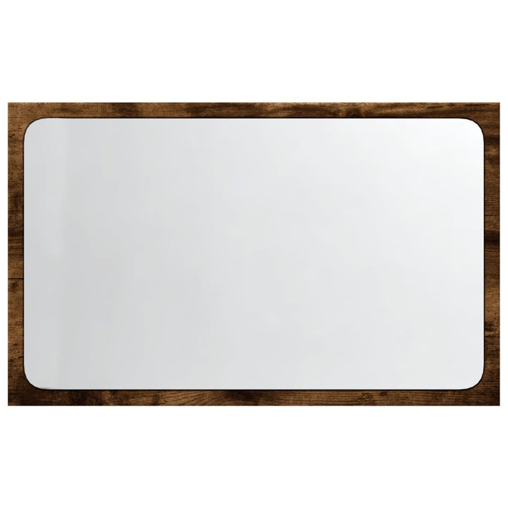 badeværelsesspejl m. LED 60x8,5x38 cm konstrueret træ sonoma-eg