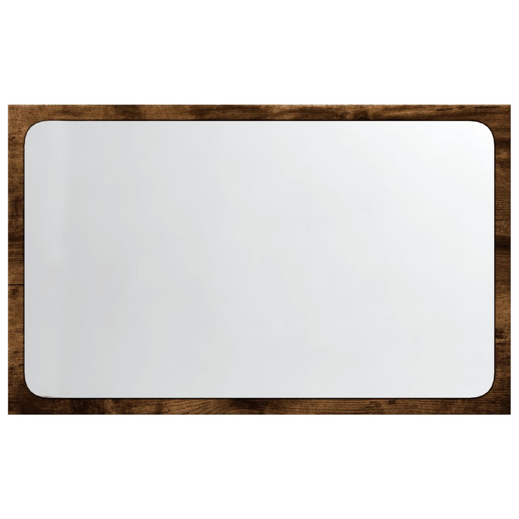 badeværelsesspejl m. LED 60x8,5x38 cm konstrueret træ sonoma-eg