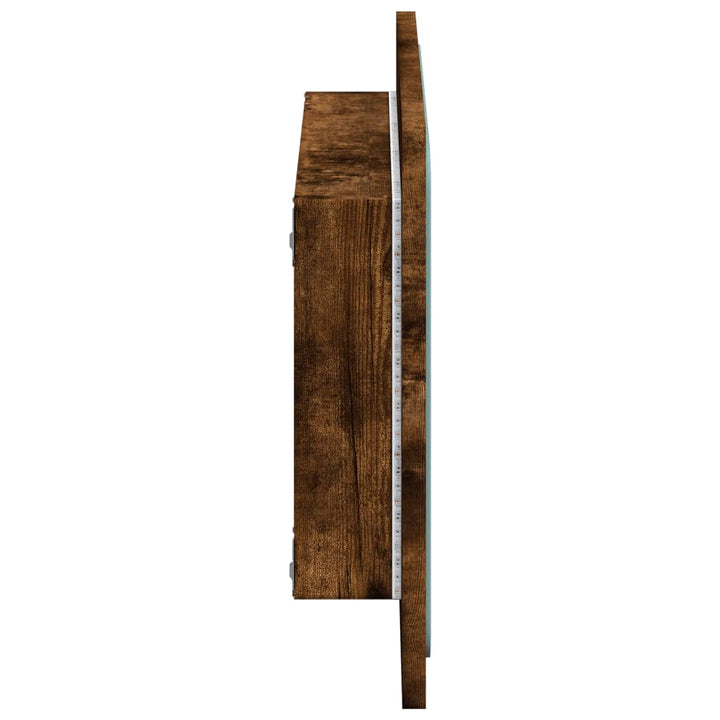 badeværelsesspejl m. LED 60x8,5x38 cm konstrueret træ sonoma-eg