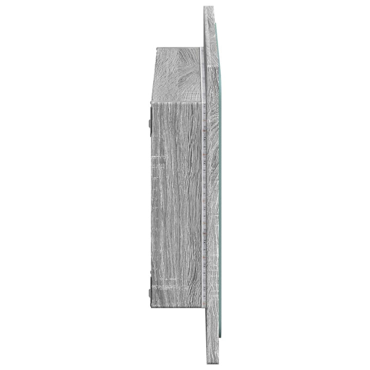 LED-badeværelsesspejl 60x8,5x38 cm konstrueret træ grå sonoma