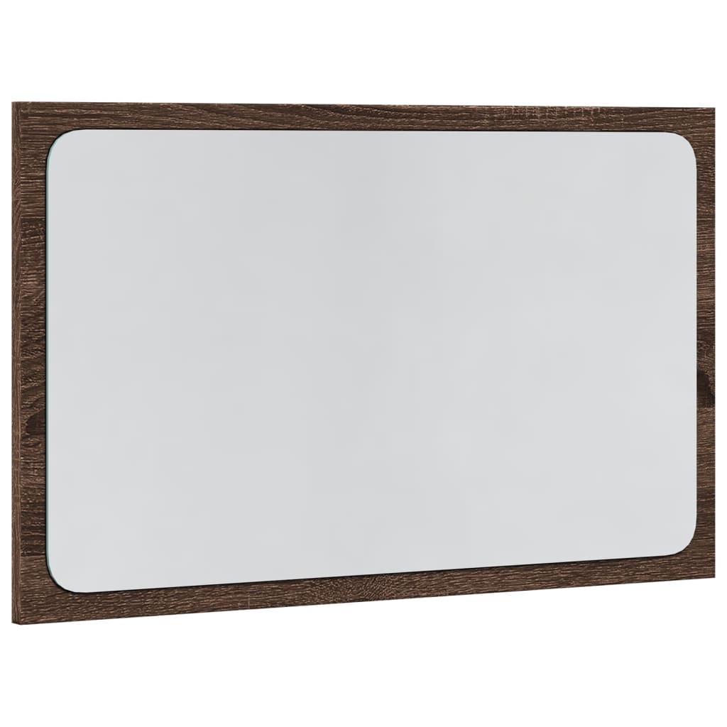 badeværelsesspejl m. LED 60x8,5x38 cm konstrueret træ brunt eg