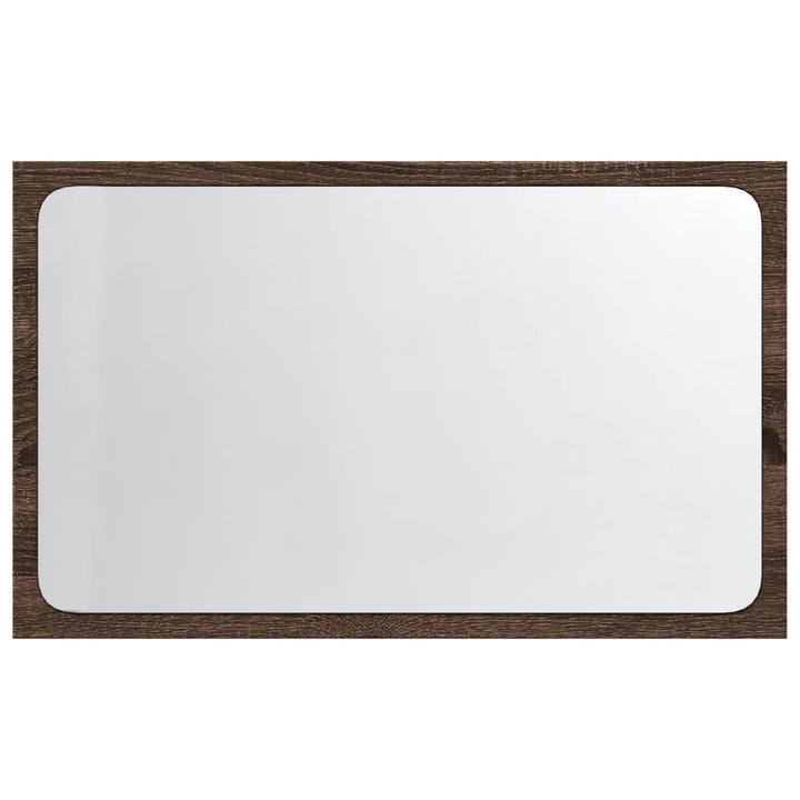 badeværelsesspejl m. LED 60x8,5x38 cm konstrueret træ brunt eg