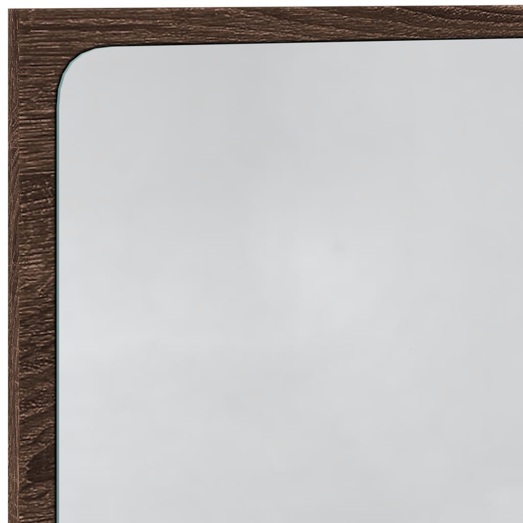 badeværelsesspejl m. LED 60x8,5x38 cm konstrueret træ brunt eg