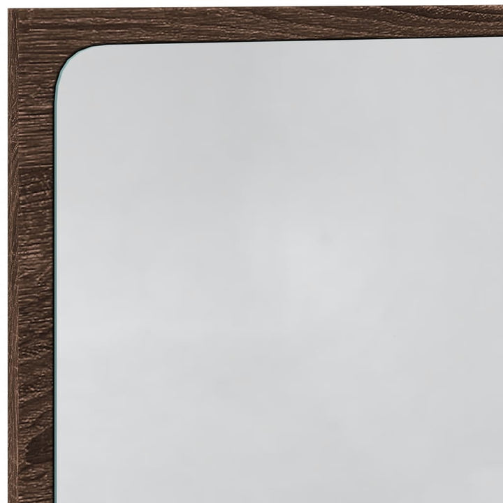 badeværelsesspejl m. LED 60x8,5x38 cm konstrueret træ brunt eg