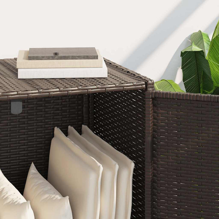 opbevaringsskab til haven 83x45x76 cm polyrattan brun