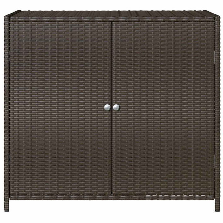 opbevaringsskab til haven 83x45x76 cm polyrattan brun