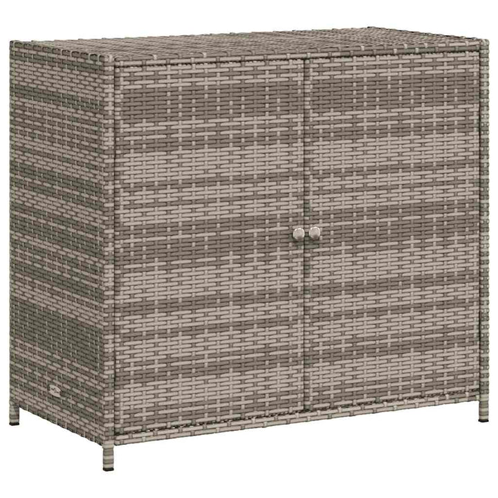 opbevaringsskab til haven 83x45x76 cm polyrattan grå