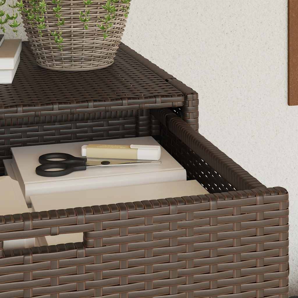 opbevaringsskab til haven 105x55x113 cm polyrattan brun