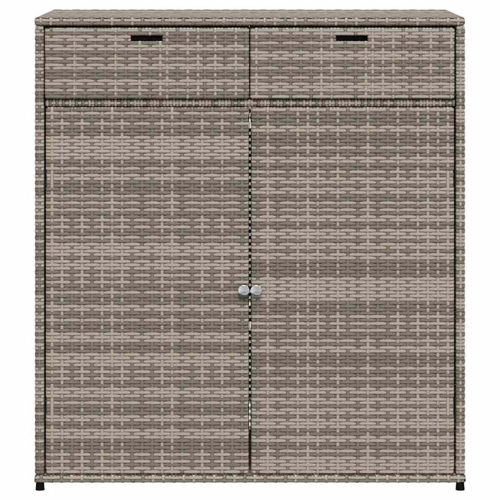 opbevaringsskab til haven 105x55x113 cm polyrattan grå