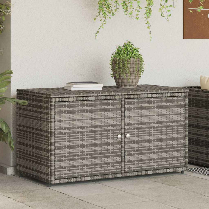 opbevaringsskab til haven 110x55x60,5 cm polyrattan grå