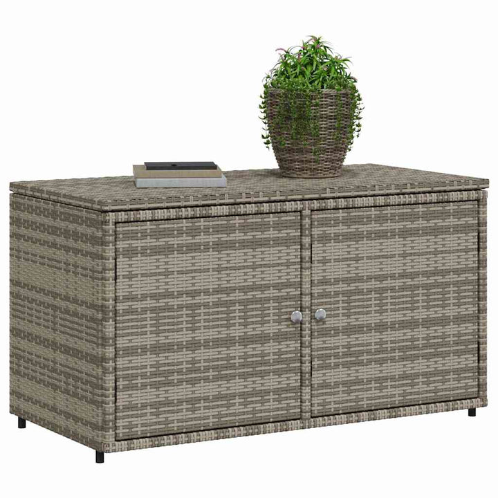 opbevaringsskab til haven 110x55x60,5 cm polyrattan grå