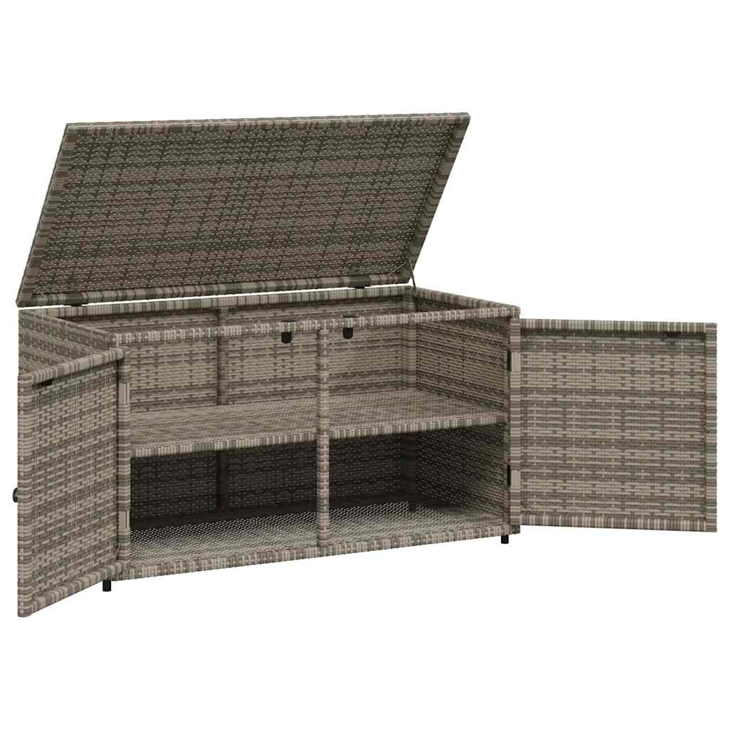 opbevaringsskab til haven 110x55x60,5 cm polyrattan grå