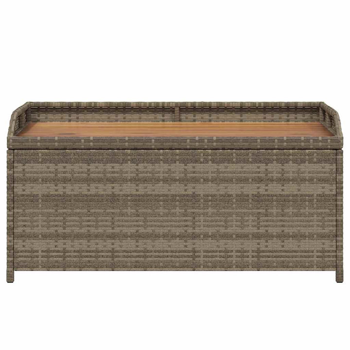 opbevaringsbænk 100x50x52 cm polyrattan og akacietræ grå