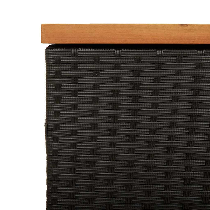opbevaringsboks til haven 110x50x54 cm polyrattan akacie sort