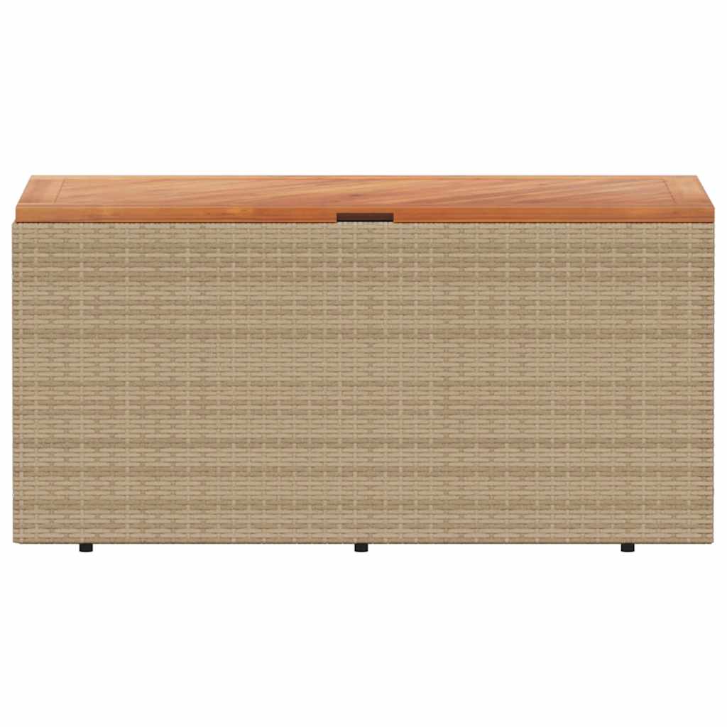 opbevaringsboks til haven 110x50x54 cm polyrattan akacie beige