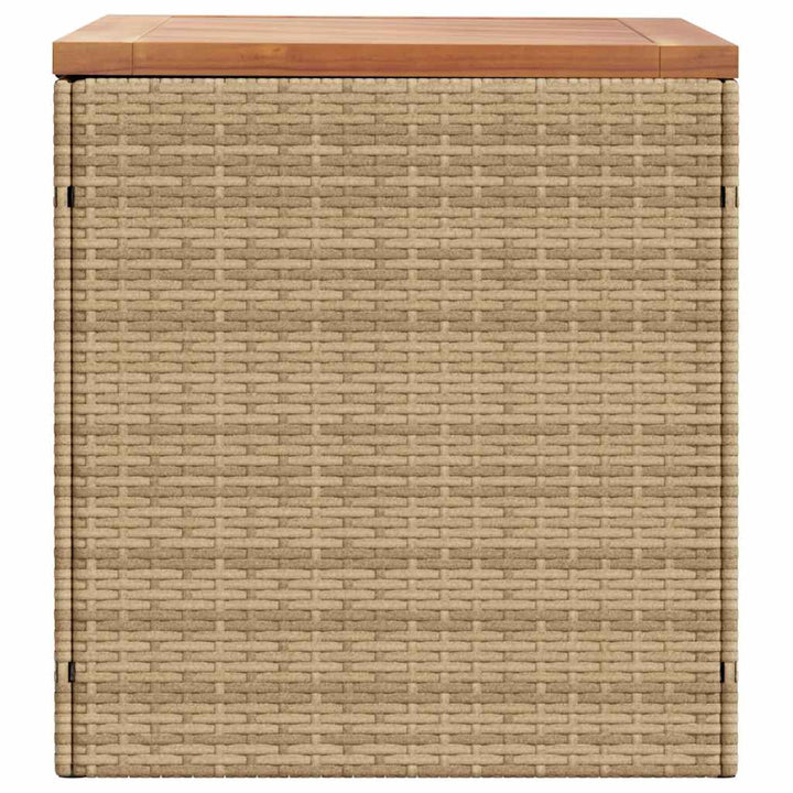 opbevaringsboks til haven 110x50x54 cm polyrattan akacie beige