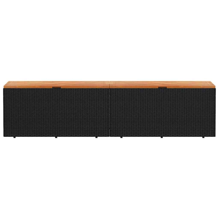 opbevaringsboks til haven 220x50x54 cm polyrattan akacie sort