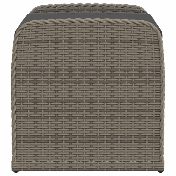 opbevaringsbænk med hynde 80x51x52 cm polyrattan grå