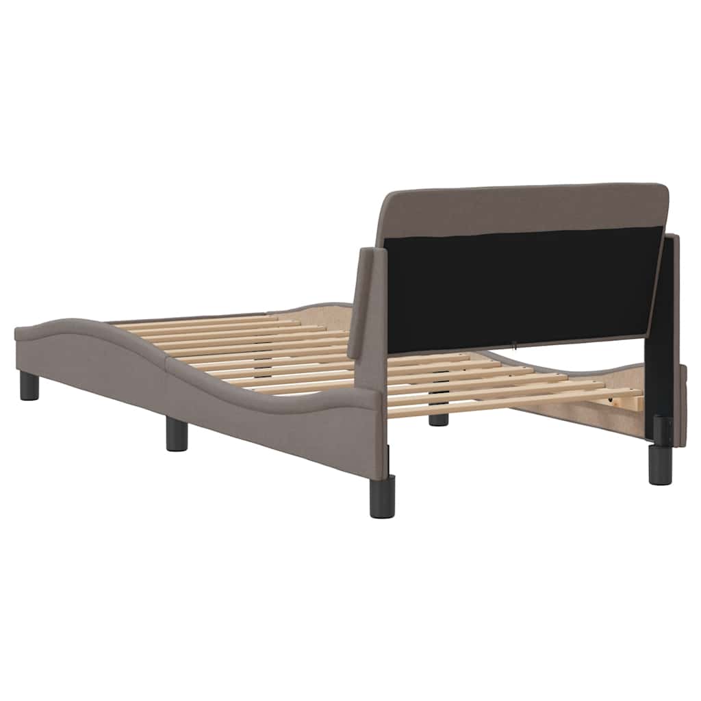 sengeramme med sengegavl Dover Taupe 80x200 cm Stof