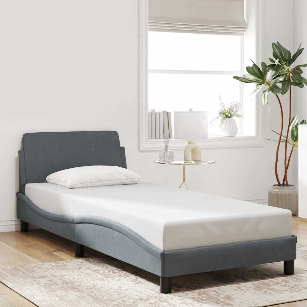 sengeramme Dover Mørkegrå 80x200 cm Fløjl