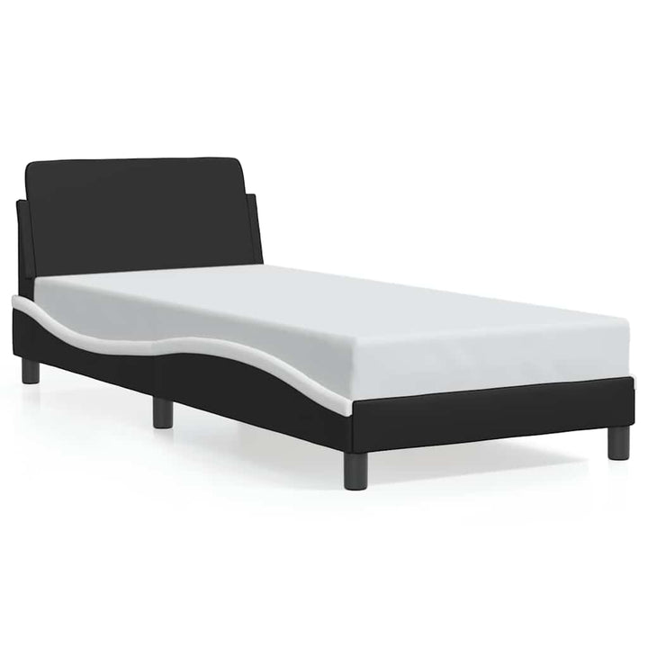 sengeramme Dover 80x200 cm kunstlæder sort og hvid