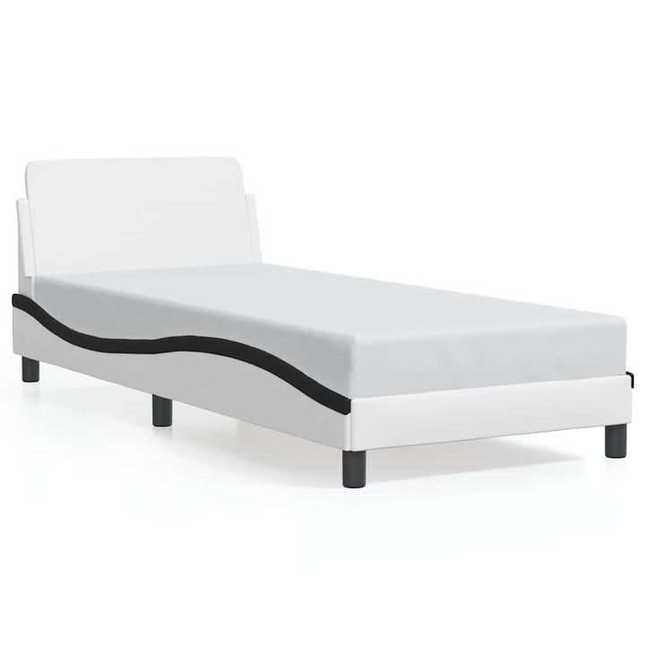 sengeramme Dover 80x200 cm kunstlæder hvid og sort