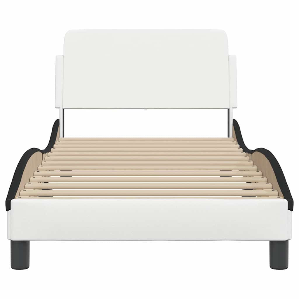 sengeramme Dover 80x200 cm kunstlæder hvid og sort