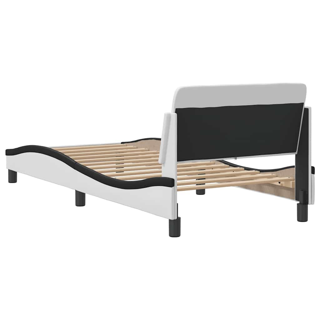sengeramme Dover 80x200 cm kunstlæder hvid og sort