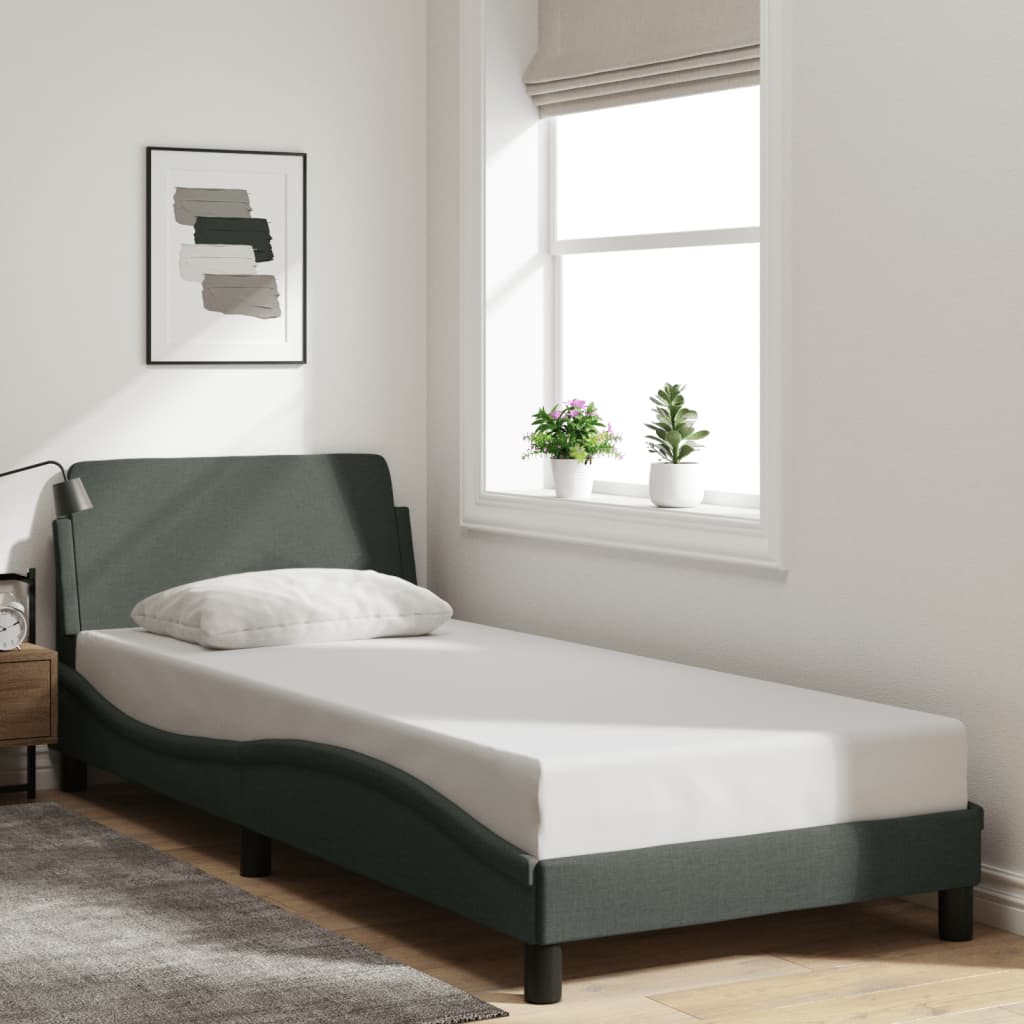 sengeramme Dover Mørkegrå 90x190 cm Stof