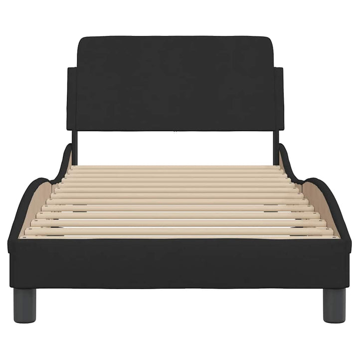 sengeramme med sengegavl Dover Sort 90x190 cm Stof